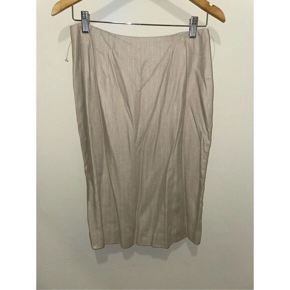 Vintage Barrie pace ltd beige wool pencil office work midi skirt size 8 - Picture 2 of 12